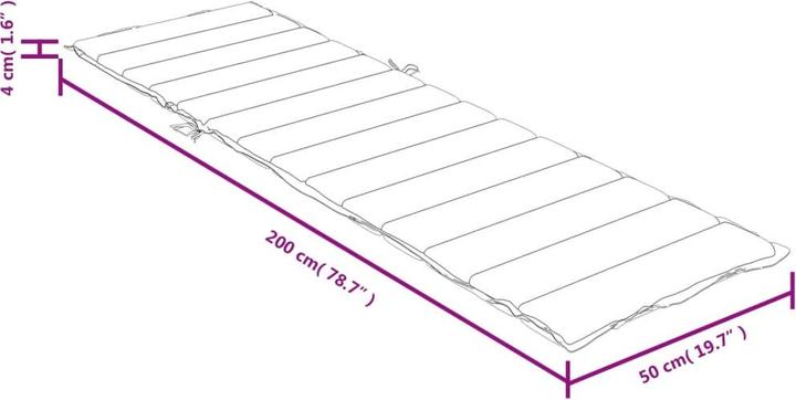 Image du produit vidaXL Tissu pour bain de soleil (200 x 50 x 4 cm)