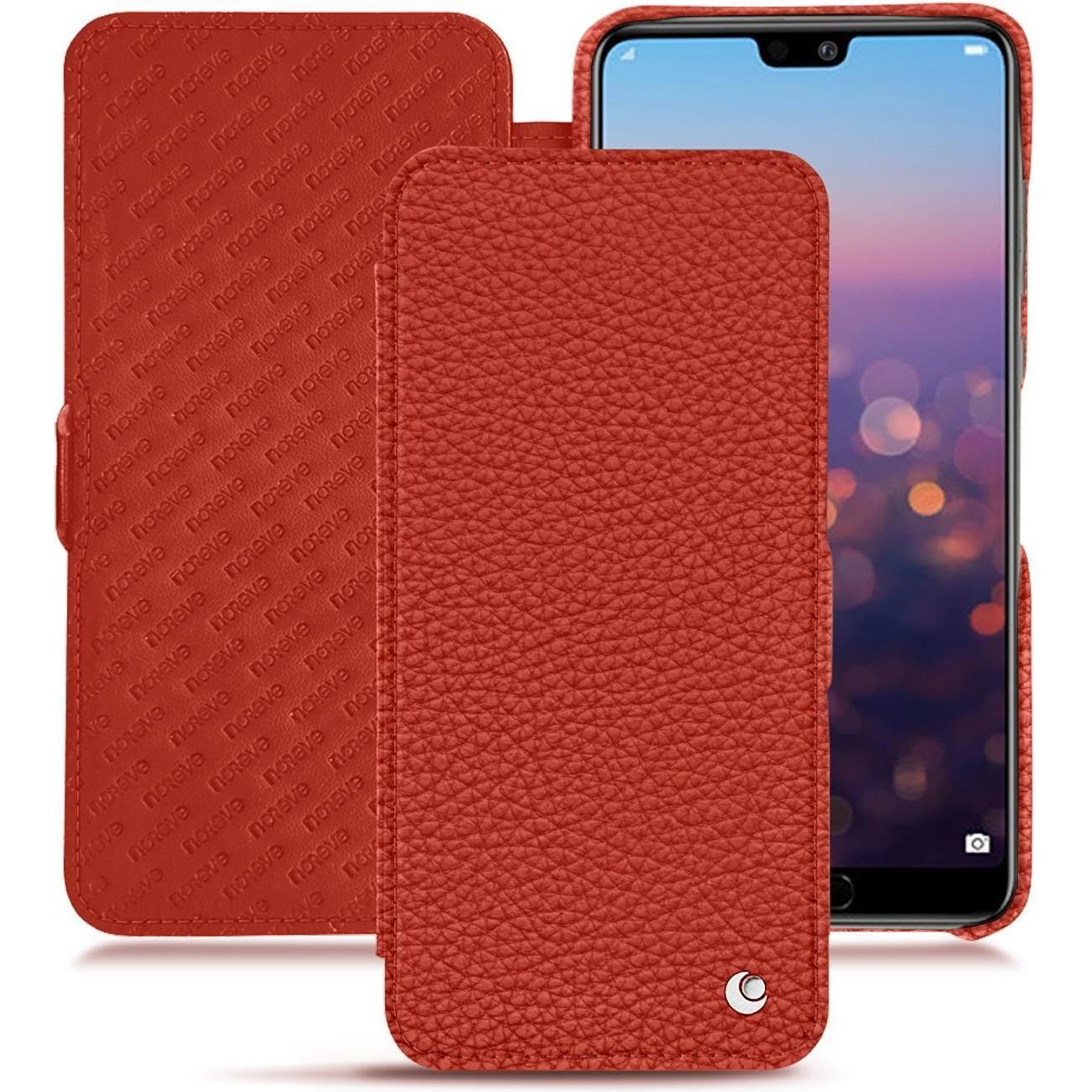 Noreve Lederschutzhülle horizontal (Huawei P20 Pro), Smartphone Hülle, Orange