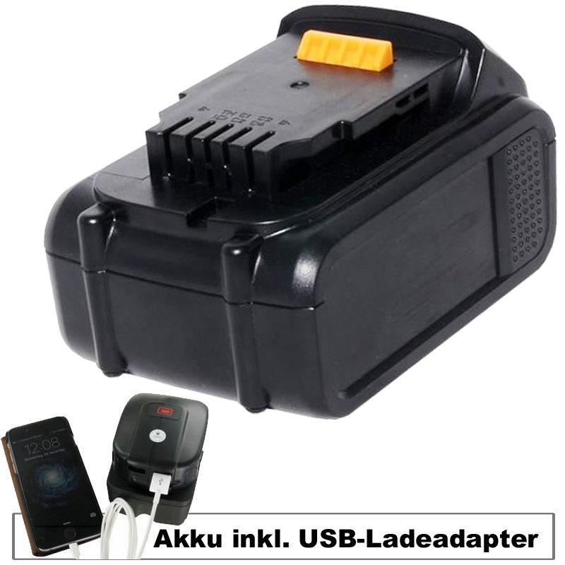 Sila, Werkzeugakku + Ladegerät, Akku USB-Ladeadapter Dewalt DCB180, DCB182, DCB183 (18 V)