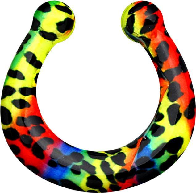 Image du produit Star Piercing Faux septum avec motif néon coloré (Laiton)