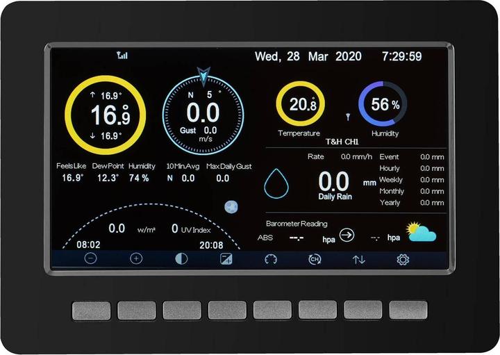 Produktbild Steinberg Systems WiFi Wetterstation Funkwetterstation Aussenstation Innensensor LCD Display 7 Zoll