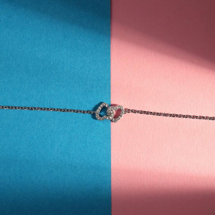 Immagine prodotto La Petite Story Bracciale in argento Doppio cuore con zirconi Argento LPS05AWV01 (16 cm, Argento 925)