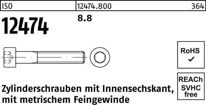 Actual product image Cheese head screw ISO 12474 w.hexagon socket M 8 x1 x 16 8.8 (200 Screws per piece)