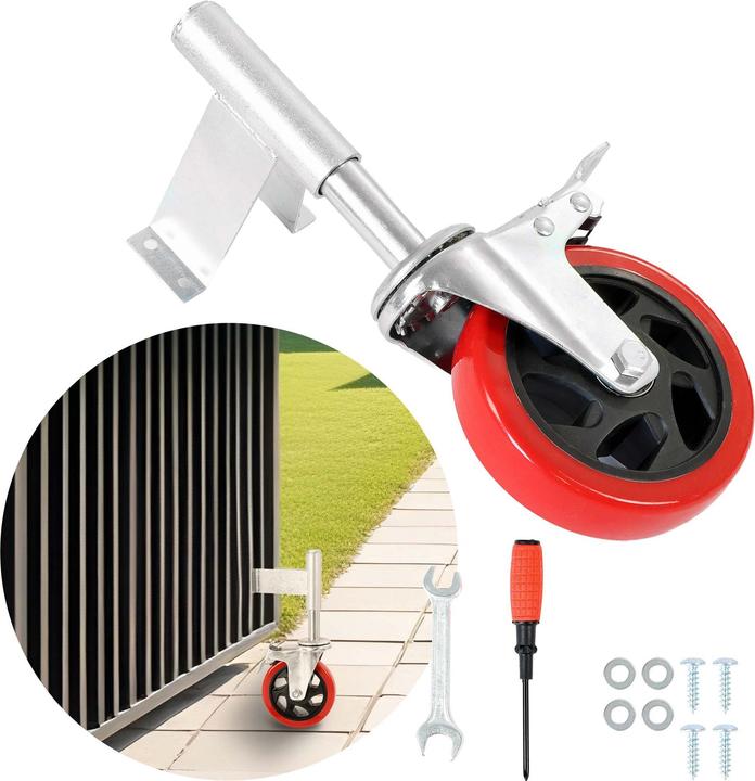 Produktbild Wiltec Torrolle bis 150kg Bremse Schiebetorrolle Stahl Laufrolle Schiebetor
