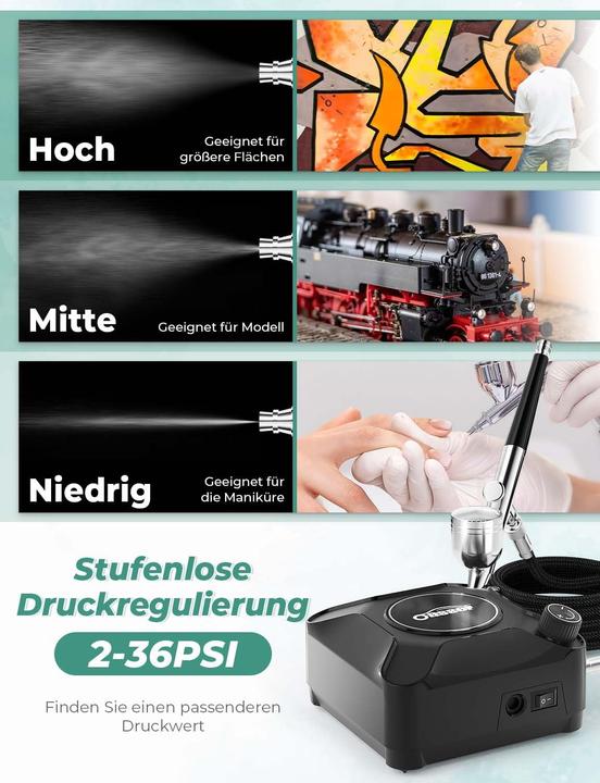 Actual product image Oasser Airbrush Set mit Kompressor