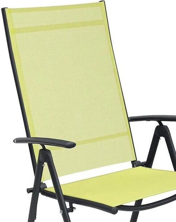 Actual product image Mojawo 2er Garten Klappstuhl Gartenstuhl - Textilen Anthrazit Limegrün 7 Pos.