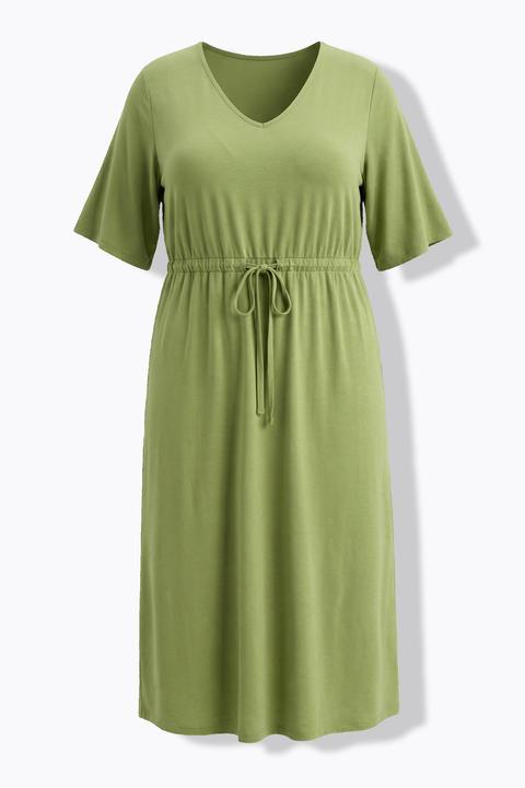 Produktbild Ulla Popken Maxikleid, A-Linie, V-Ausschnitt, Halbarm (50, 52)