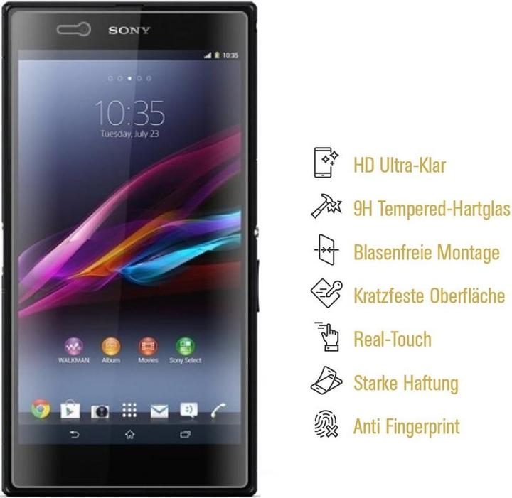 Produktbild Protectorking 1x echtes Tempered 9H Panzerhartglas 3D KLAR (1 Stück, Sony Xperia Z Ultra)