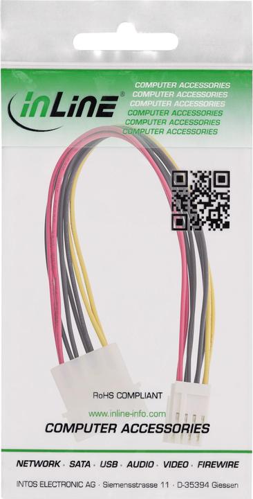 Image du produit InLine Câble d'alimentation en Y de 4 pôles Molex vers 2x Floppy