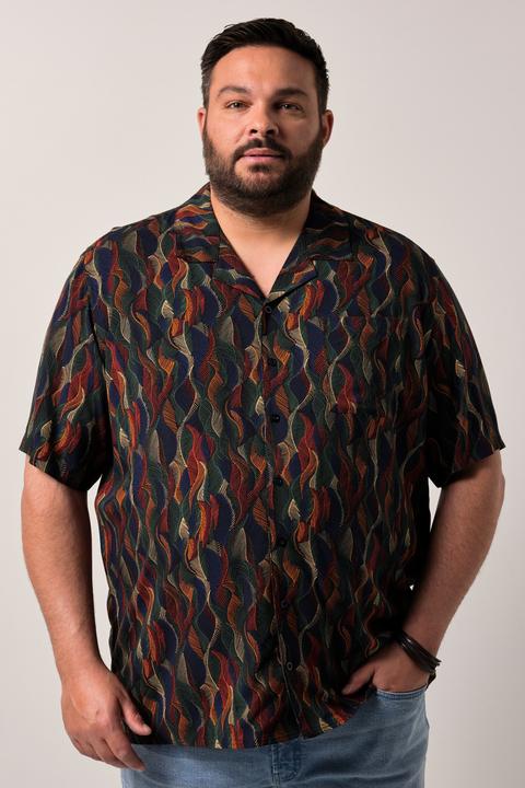 Immagine prodotto Men+ Viskose-Hemd, Halbarm, Alloverprint, Cubakragen, Cuba Fit (L)