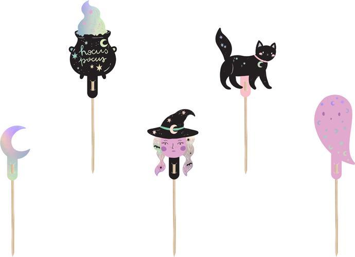 Actual product image Partydeco Cupcake toppers Halloween, 14 cm, mix (1 pkt / 6 pc.) (6 Piece)