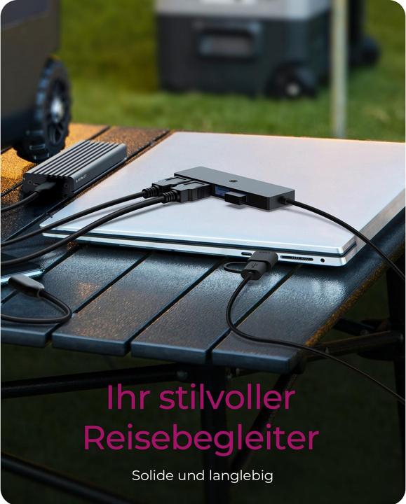 Actual product image Icy Box Compact multiport docking station, high-speed USB hub, IB-HUB1424-C3 (USB-C, USB-A, 4 ports)