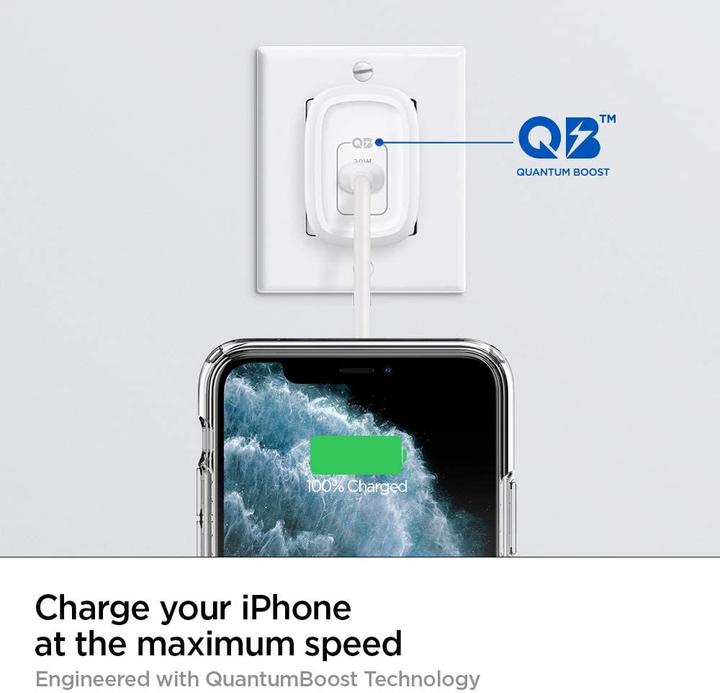 Actual product image Spigen charger PE2009EU 1x USB-C 3 A (SPN1418WHT) (20 W)
