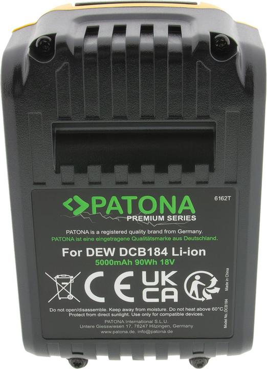 Productafbeelding Patona Akku DeWalt DCB 184 18V (18 V)
