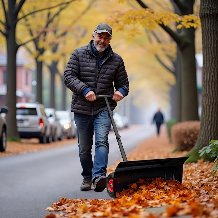 Actual product image Wiltec Schneeschieber mit Rädern