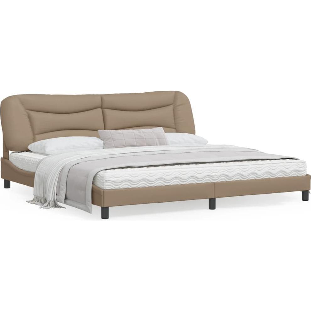VidaXL, Bett, Bettgestell mit Kopfteil Kunstleder (200 x 200 cm)