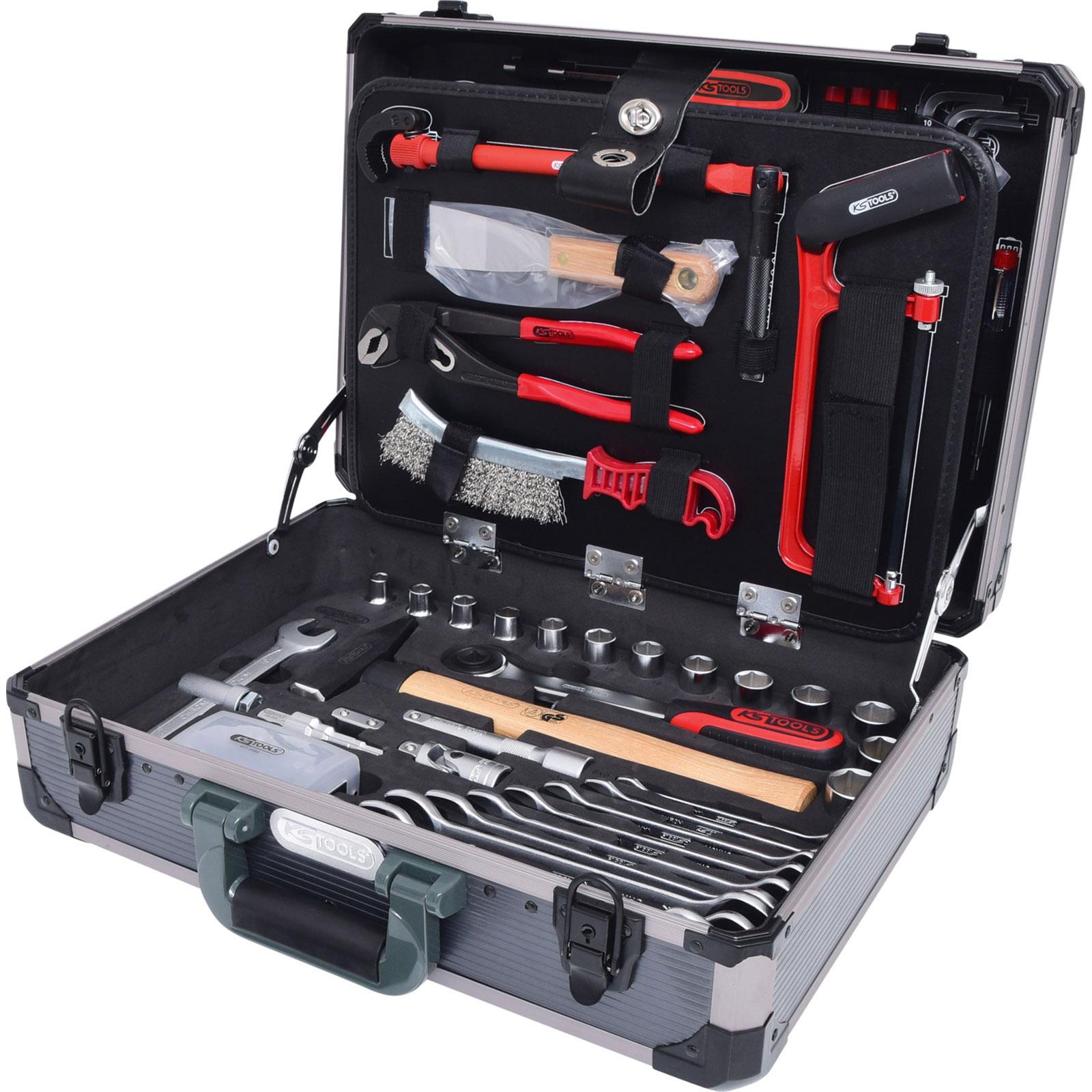 KS Tools, Werkzeugkoffer, 1/4" + 1/2" Sanitär-Werkzeugkoffer (95 Teile)