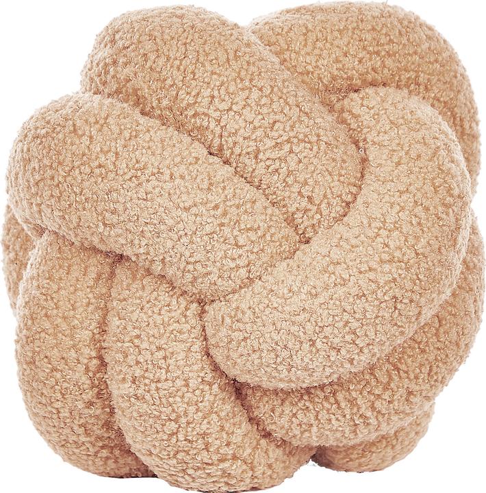 Beliani Boucle Knot Cushion Beige 19 x 19 cm MALNI (19 x 19 cm)
