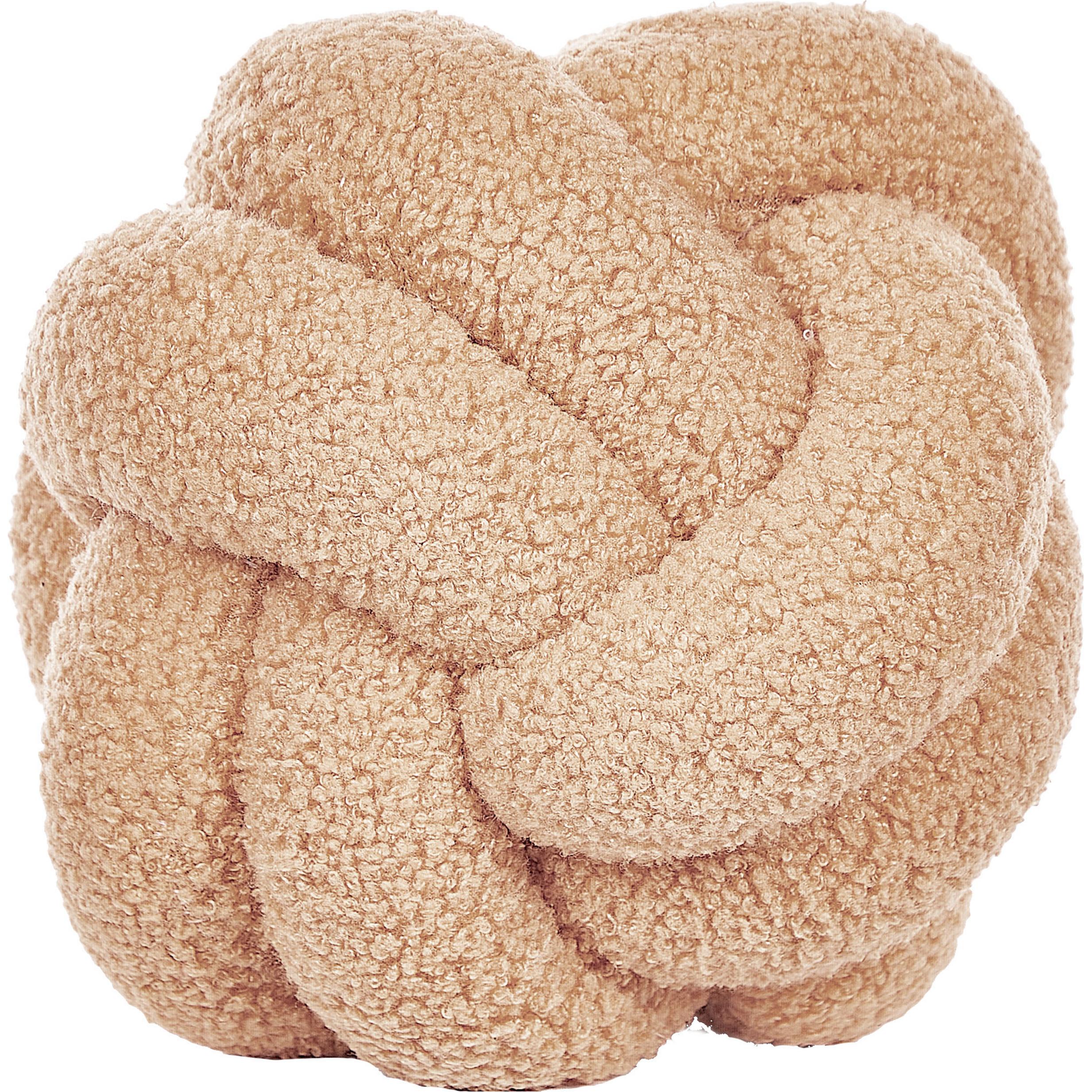 Beliani, Dekokissen, Boucle Knoten Kissen Beige 19 x 19 cm MALNI (19 x 19 cm)