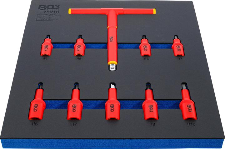 Produktbild BGS Werkstattwageneinlage 2/3: VDE-Bit-Einsatz-Satz | Antrieb Innenvierkant 10 mm (3/8") / 12,5 mm (1/2