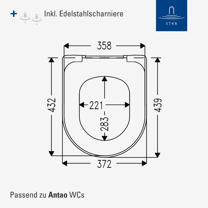 Produktbild Villeroy & Boch Antao WC-Sitz, mit Absenkautomatik und abnehmbaren Sitz