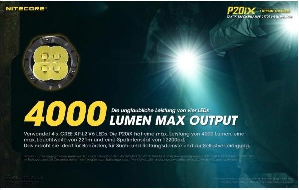 Produktbild Nitecore P20iX - 4000 Lumen (14 cm, 4000 lm)