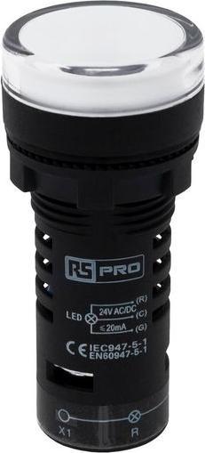 Image du produit RS PRO Indicateur LED 22.5mm Rouge/Vert 024Vac