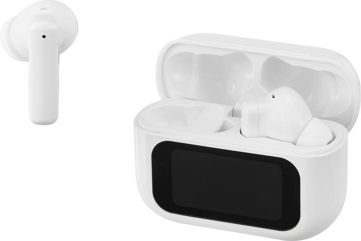 Actual product image Streetz T600 TWS earphones with LCD, ANC and ENC, white (ANC, 5 h, Wireless)