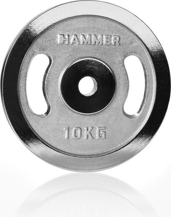 Actual product image Hammer Fitness Hantelscheibe 30 mm 10 kg chrom (1 x 10 kg)