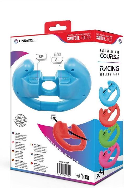 Produktbild Oniverse Pack of 4 Racing wheel controller holders - Blue/Red/Green/Pink (Switch)