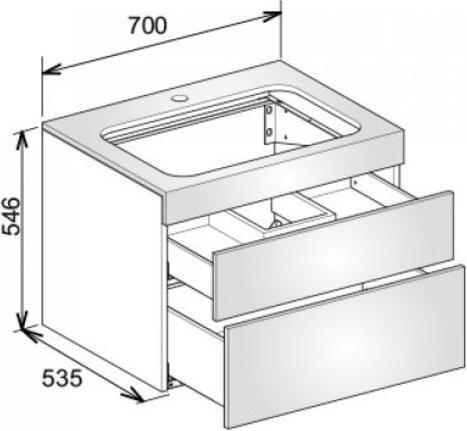 Image du produit Keuco Meuble sous-vasque EDITION 400 700x546x535mm m HL-Boh chêne ant (70 x 53.5 x 54.5 cm)