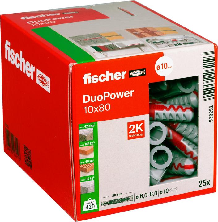 Actual product image Fischer DuoPower 10x80 (25 pcs.)