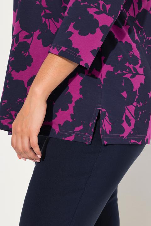 Produktbild Ulla Popken Shirt, Blüten, V-Ausschnitt, 3/4-Arm (46, 48)