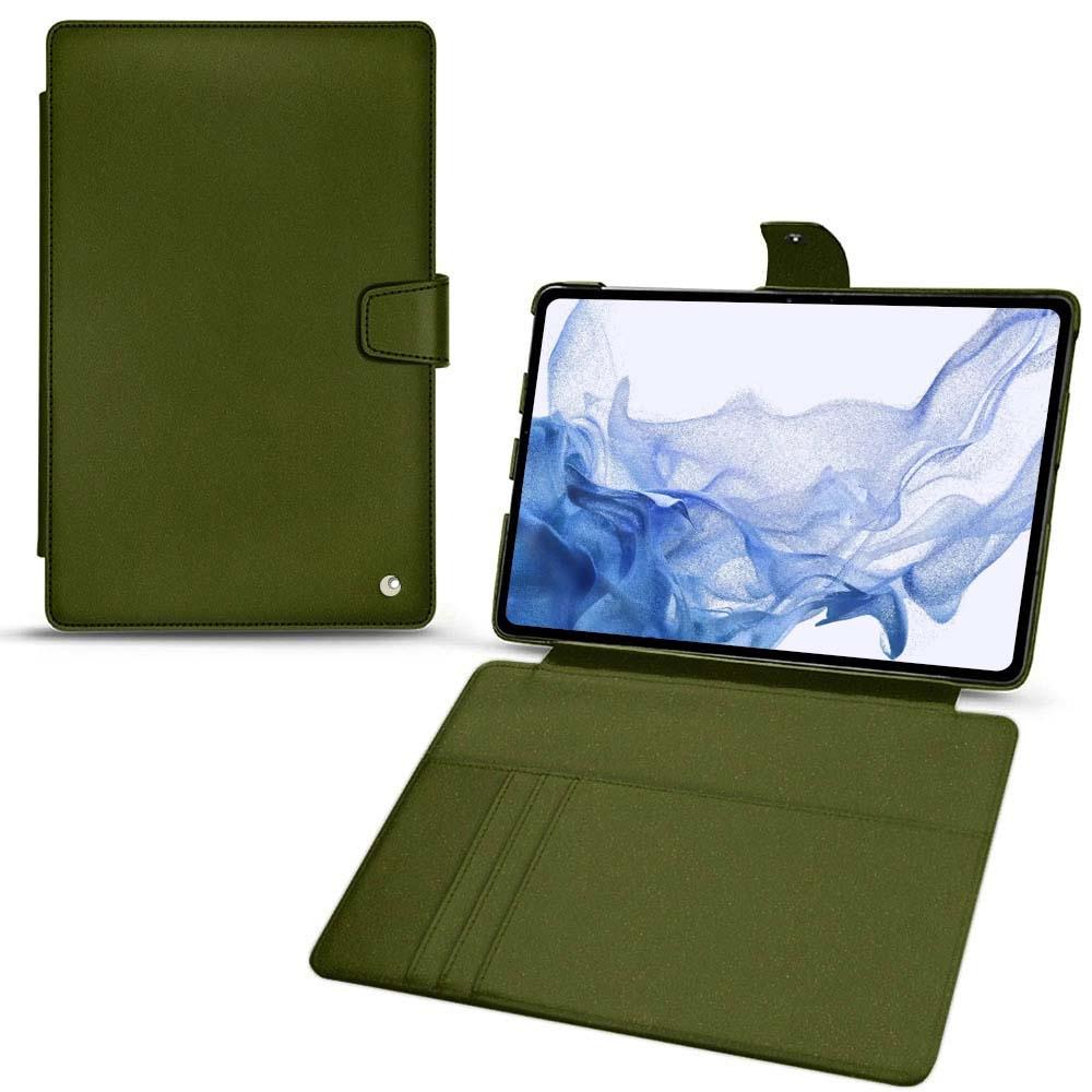 Noreve Lederschutzhülle Wallet (Galaxy Tab S8 Ultra), Tablet Hülle, Grün