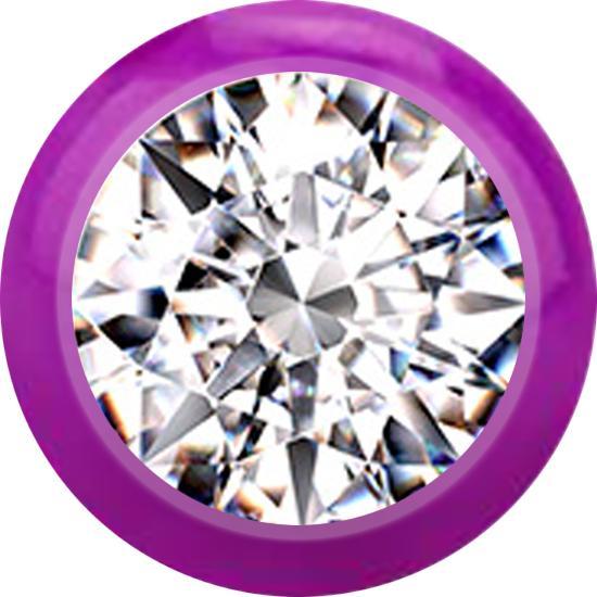 Immagine prodotto Star Piercing Palla viola con cristallo d'argento (Materiale sintetico, senza ottone)