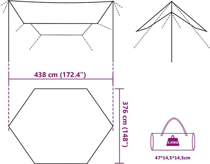 Image du produit vidaXL Campingplane (Bâche, 3.35 kg)