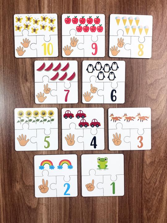 Actual product image Activity Board Wooden puzzle learning numbers, 3 piece puzzle, educational material, homeschool preschool cards (30 pieces)