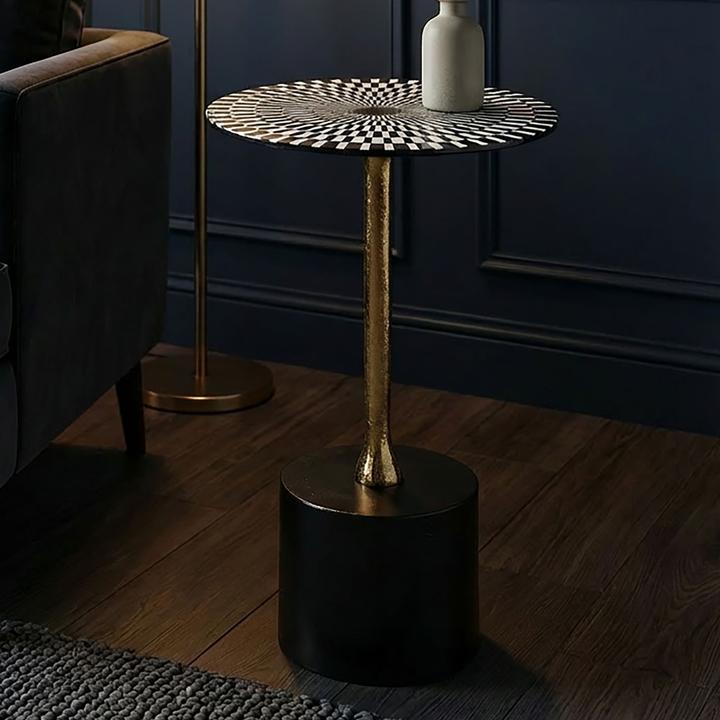 Produktbild FineBuy Beistelltisch Aluminium Anstelltisch Metall Wohnzimmertisch Dekotisch Couchtisch