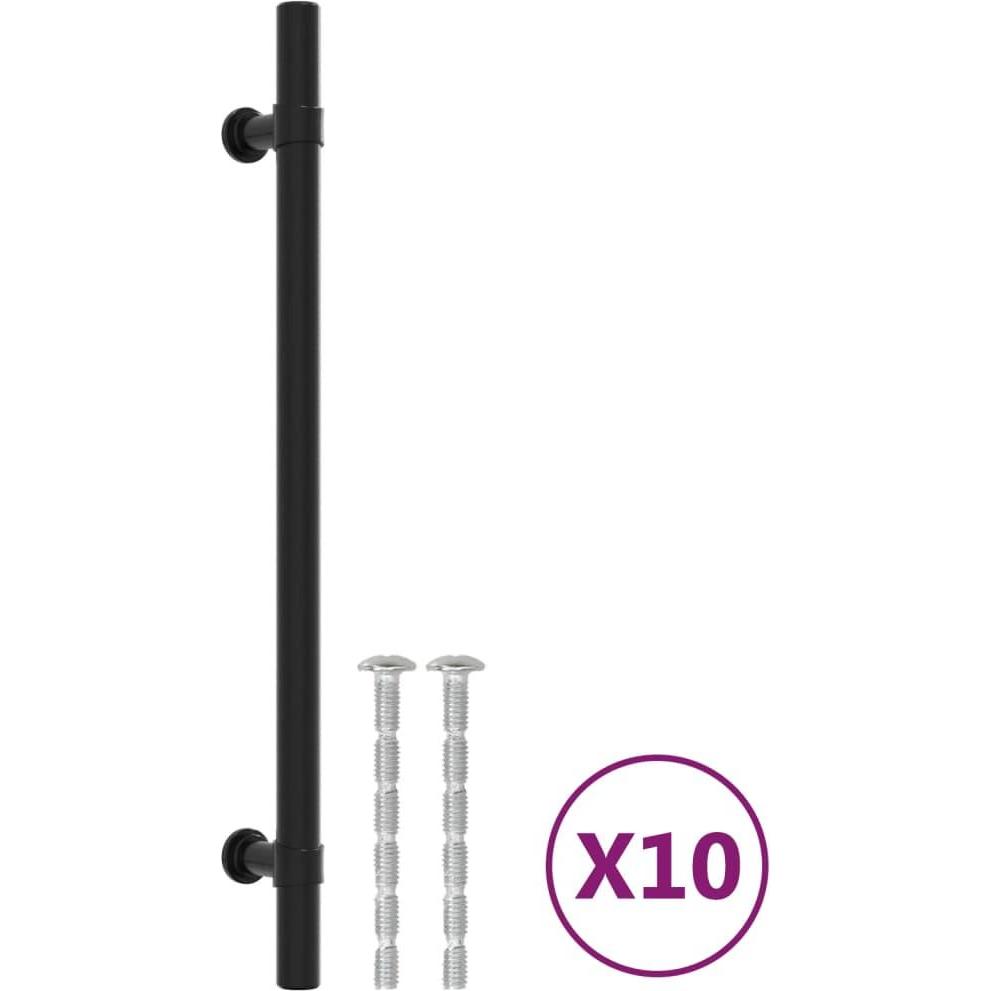 Thumbnail - VidaXL, Möbelgriff, Möbelgriffe 10 Stk. Schwarz 192 mm Edelstahl,Farbe