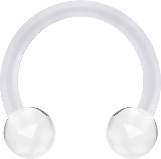 Produktbild Star Piercing Micro Circular Barbell transparent mit zwei Kugeln (Kunststoff)