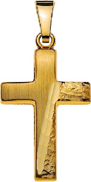 Actual product image Muau Bar cross yellow gold 750, 18x12mm (750 yellow gold)