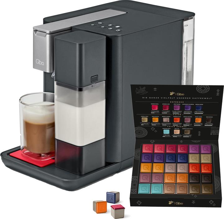 Tchibo Qbo MILK MASTER Premium Kapselmaschine inkl. 30 Qbo Kapseln, Lipstick Red