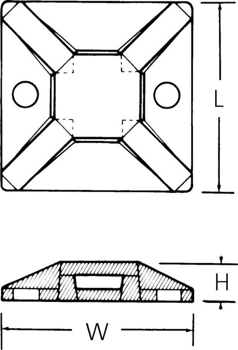 Produktbild HellermannTyton Befestigungssockel (Befestigungsschlaufen, 19 mm, 100 Stk.)