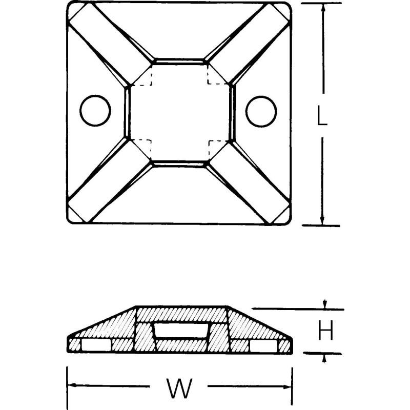 Thumbnail - HellermannTyton, Kabelbinder, Befestigungssockel (Befestigungsschlaufen, 19 mm, 100 Stk.)