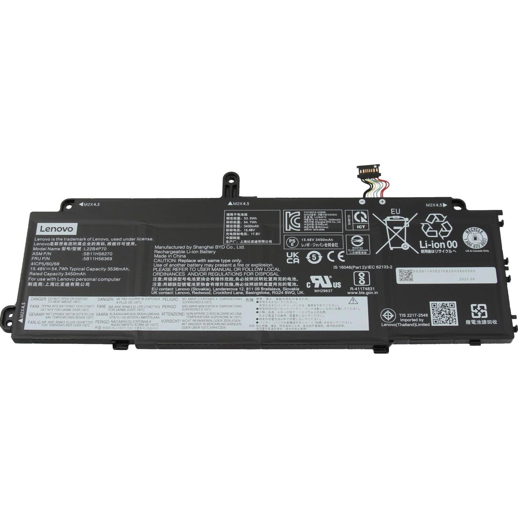 Lenovo 5B11H56369 (4 Zellen, 3536 mAh), Notebook Akku