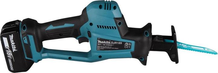 Produktbild Makita DJR189RTJ Akku-Säbelsäge, 18 V, 0–3100 SPM, 22 mm, 2 x 5,0 Ah Li-Ion, 2,5 kg