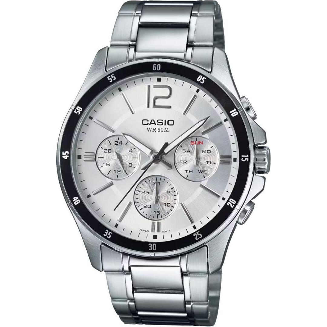 Casio, Armbanduhr, Collection, Silber, Grau, (43 mm)