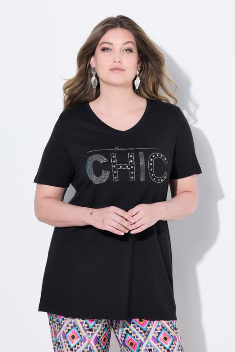 Produktbild Miamoda T-Shirt, Komfort Fit, Glitzer-Schriftzug (44)