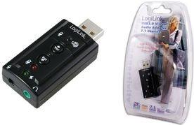 Actual product image LogiLink USB 2.0 sound card with Virtual 7.1 sound effect offers the possibility of loudspeakers (USB)