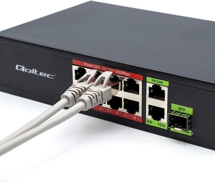 Produktbild Qoltec Ethernet Switch PoE RJ45 PoE Uplink SFP